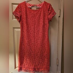 Laundry By Shelli Segal Coral Lace Mini Dress